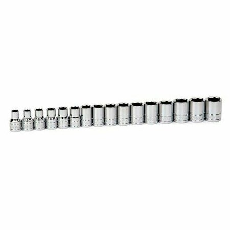 WILLIAMS Socket Set, 16 Pieces, 1/2 Inch Dr, Shallow, 1/2 Inch Size JHW32943